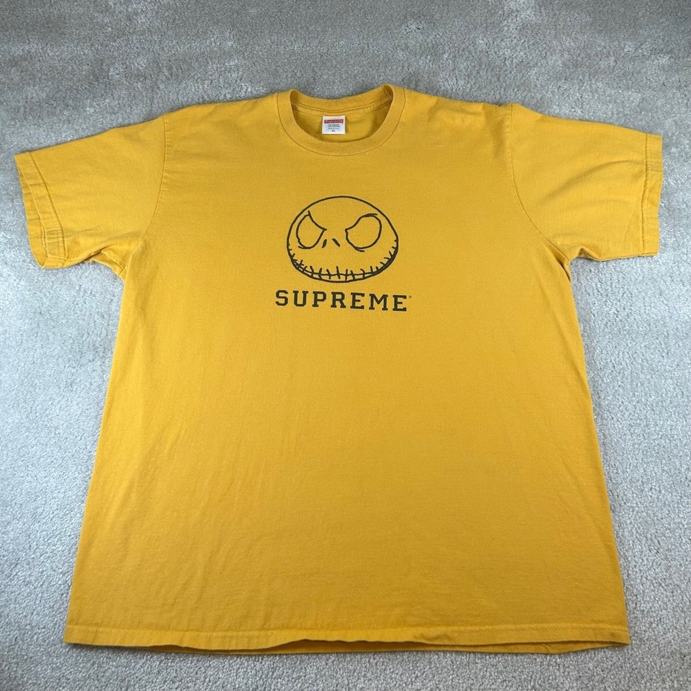 Supreme Nightmare Before Christmas Jack Skellington T-Shirt Men's XL Yellow USA